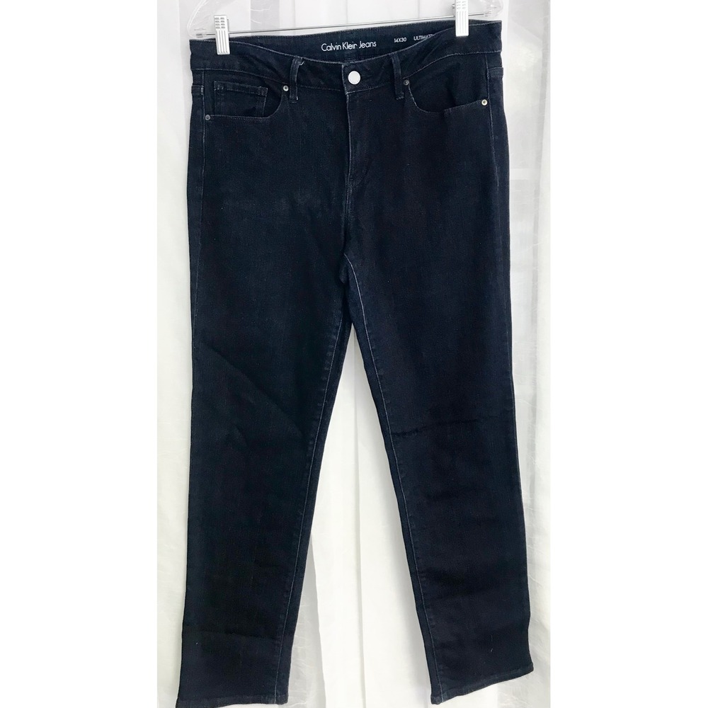 Calvin Klein Jeans Ultimate Skinny Dark Indigo Denim Pants 34x9.5x27.5 Womens